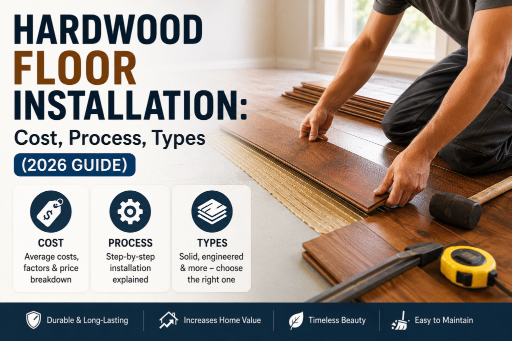 Hardwood Floor Installation Cost, Process, Types (2026 Guide)