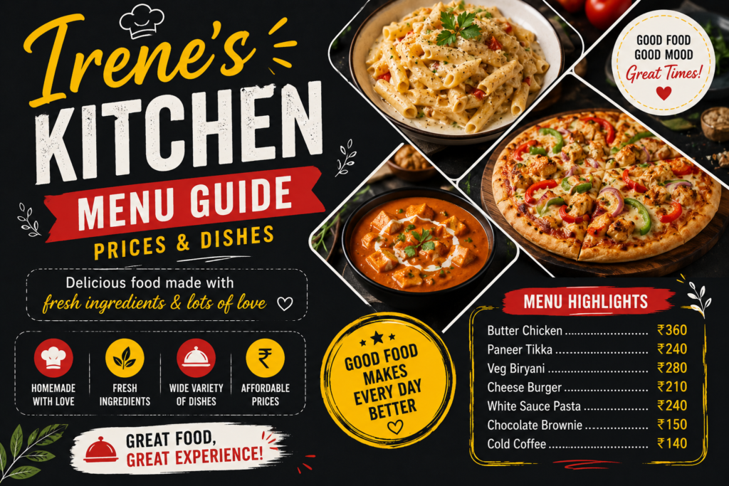 Irene’s Kitchen Menu Guide: Prices & Dishes