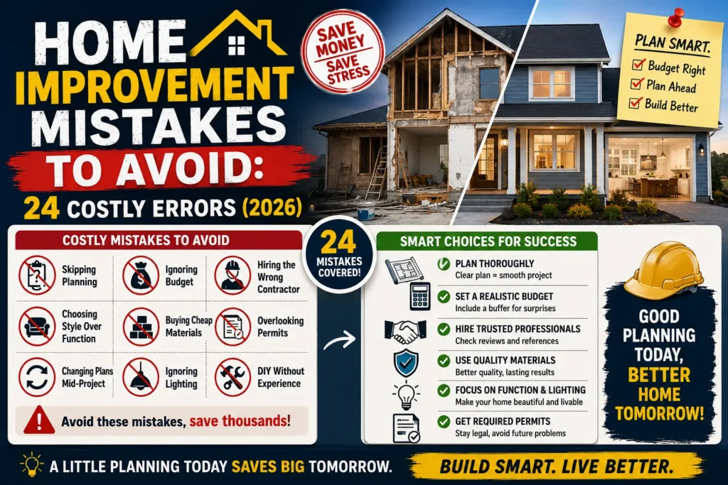 Home Improvement Mistakes to Avoid: 24 Costly Errors (2026)