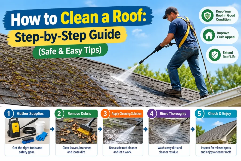 How to Clean a Roof: Step-by-Step Guide (Safe & Easy Tips)