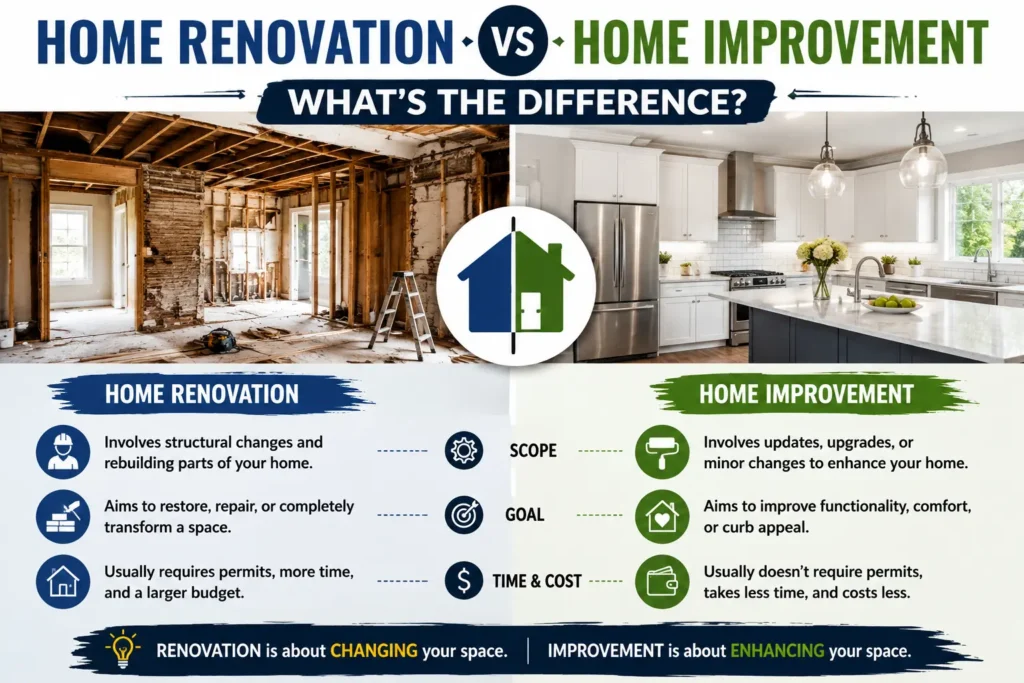 Home Renovation vs Home Improvement: What's the Difference?