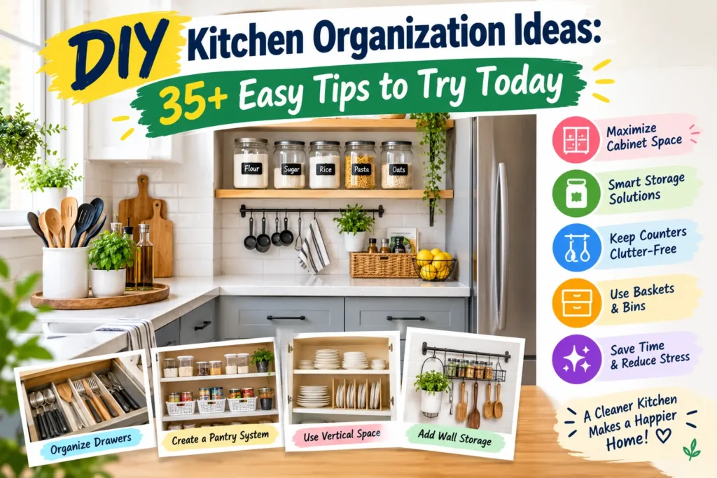 DIY Kitchen Organization Ideas: 35+ Easy Tips to Try Today