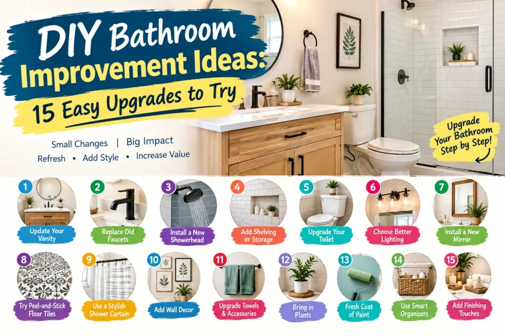 DIY Bathroom Improvement Ideas: 15 Easy Upgrades to Try