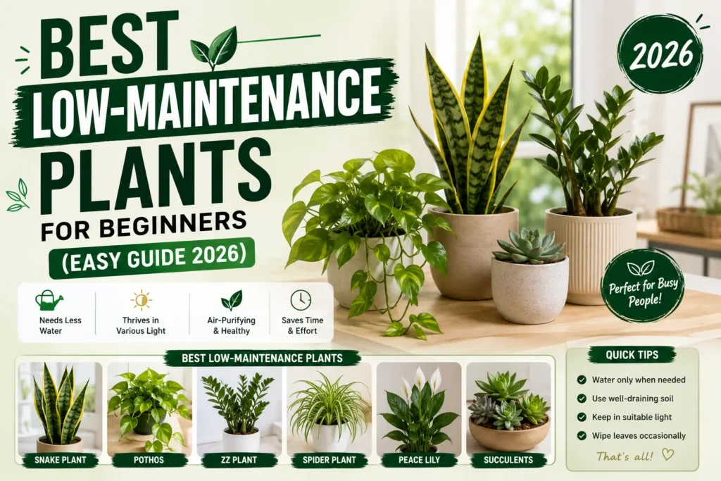 Best Low-Maintenance Plants for Beginners (Easy Guide 2026)